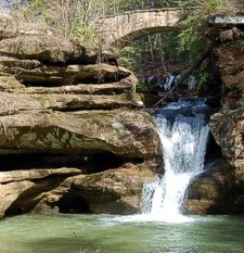 Upper Falls in Hocking Hills State Park at Old Man's Cave